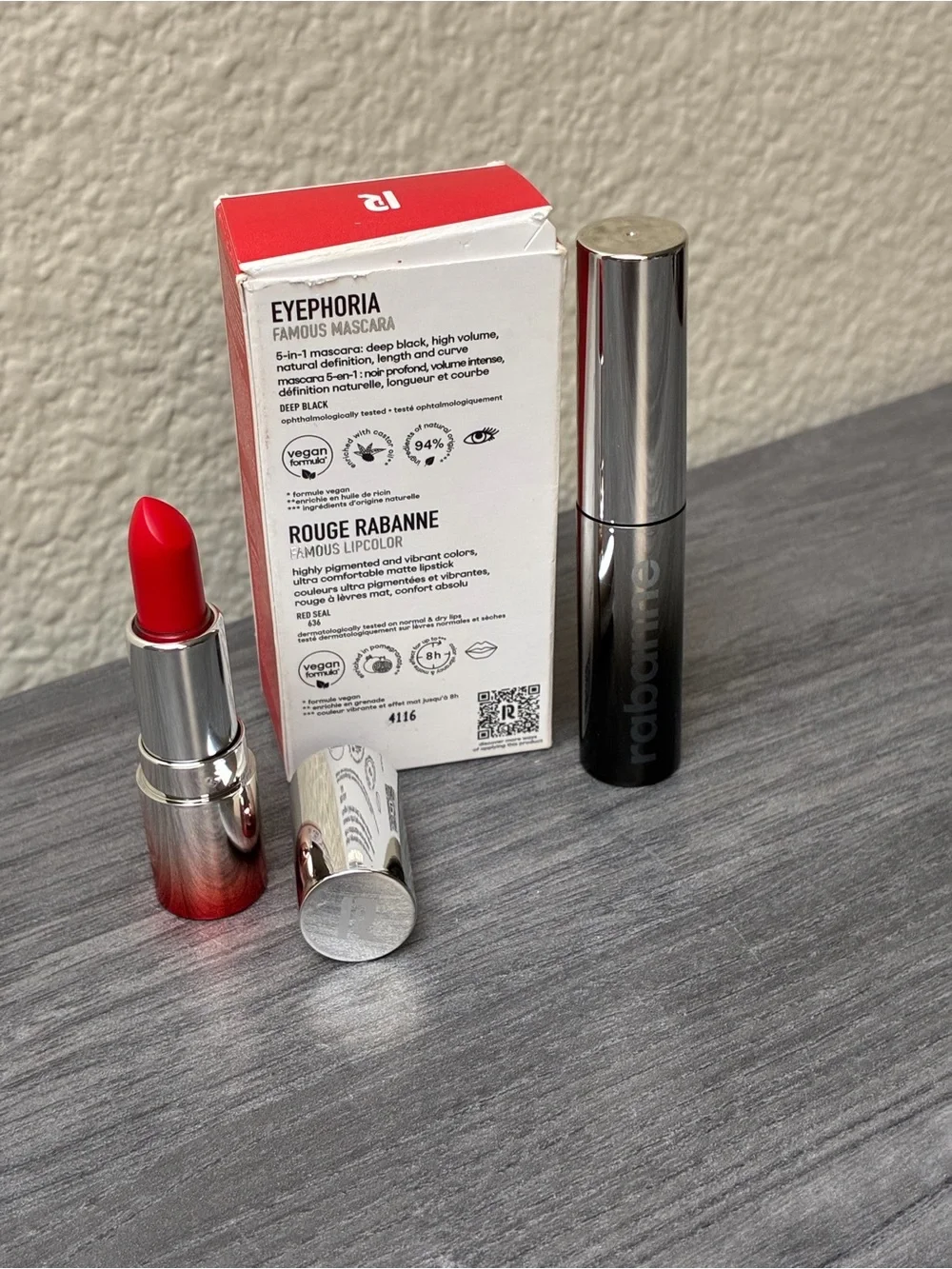 NIB Paco Rabanne Eyephoria Mascara Travel Size and Lipcolor Mini